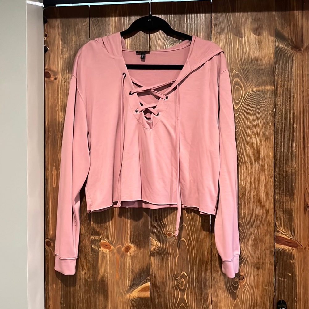 Cropped pink hoodie